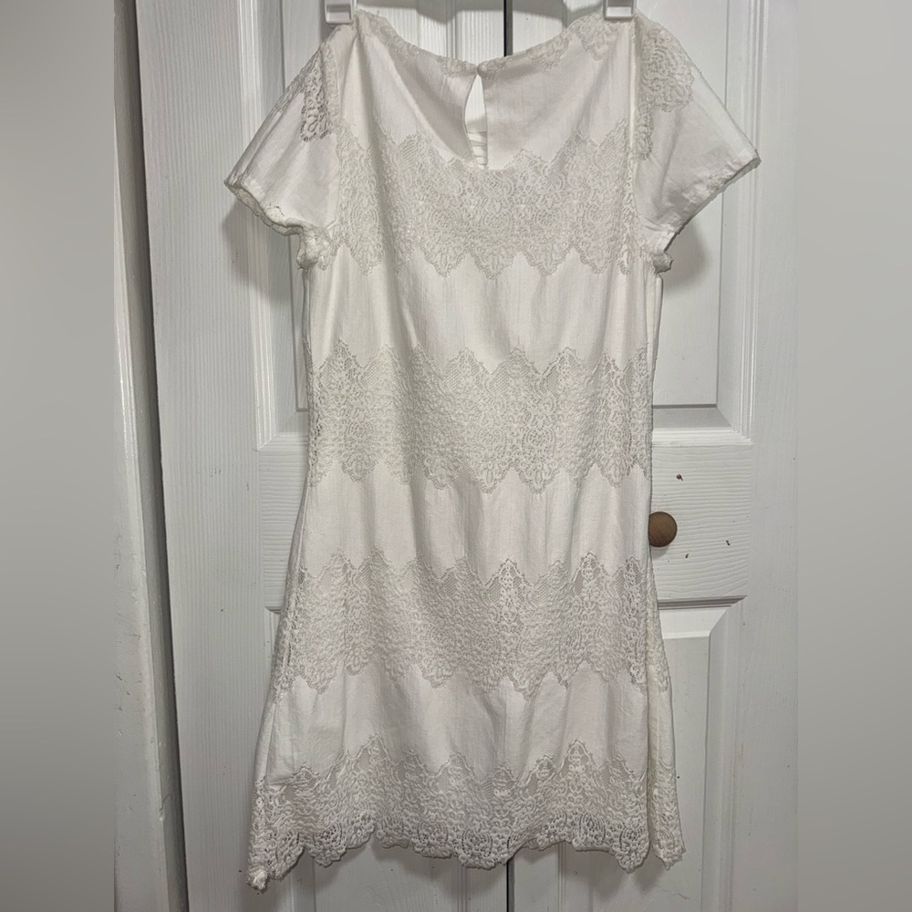 Sugarlips White Sheath Dress with Bateau Neckline